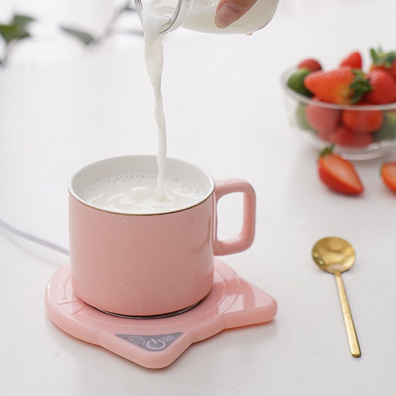 NEW Mug Warmer Mug Cat ear shape Heating Coaster Coffee Cup Warmer Keep Coffee milk Tea 55 ℃ Gifts for Girls