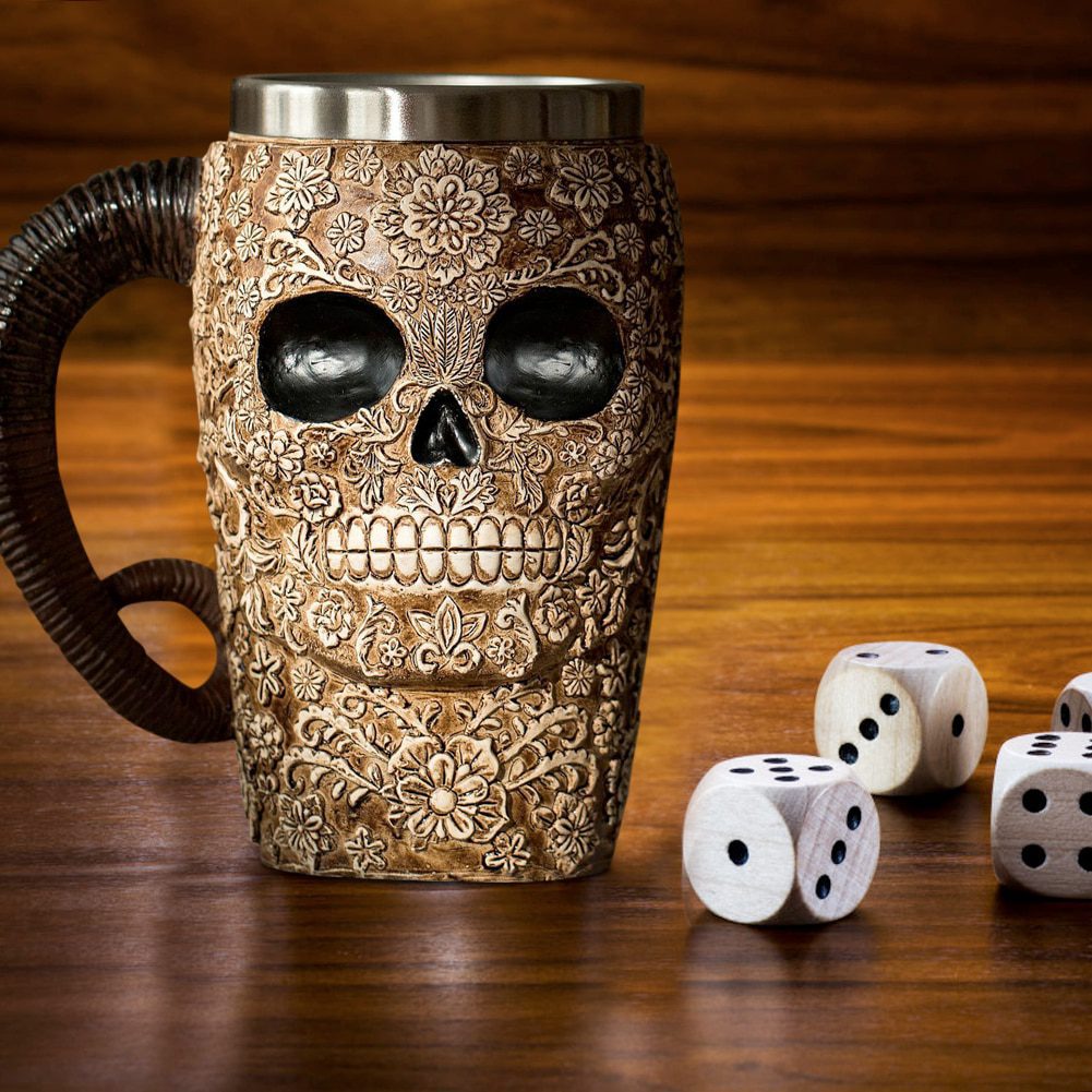 NEW Household Beer Mug Broken-Resistant Halloween 3D Vintage Resin Coffee Tea Cup Retro Drinkware Festival Adults Gifts