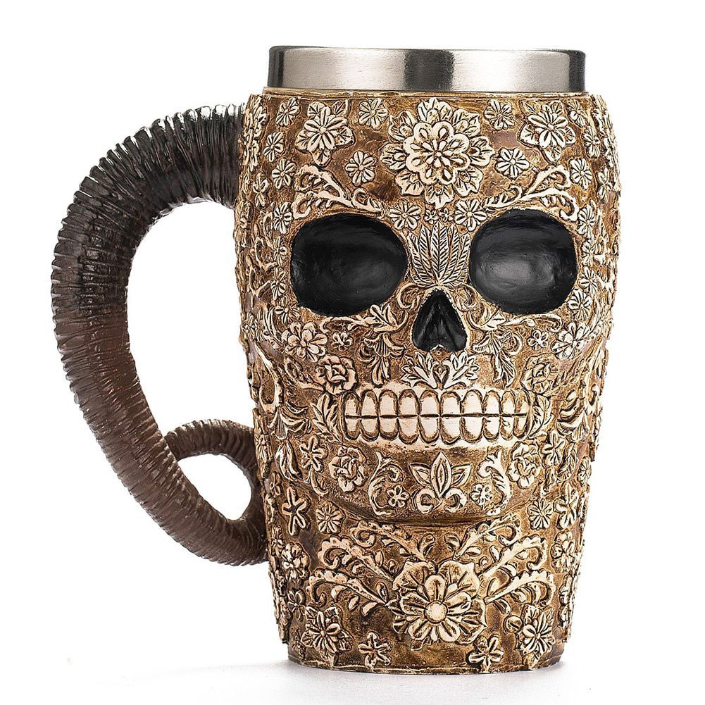 NEW Household Beer Mug Broken-Resistant Halloween 3D Vintage Resin Coffee Tea Cup Retro Drinkware Festival Adults Gifts