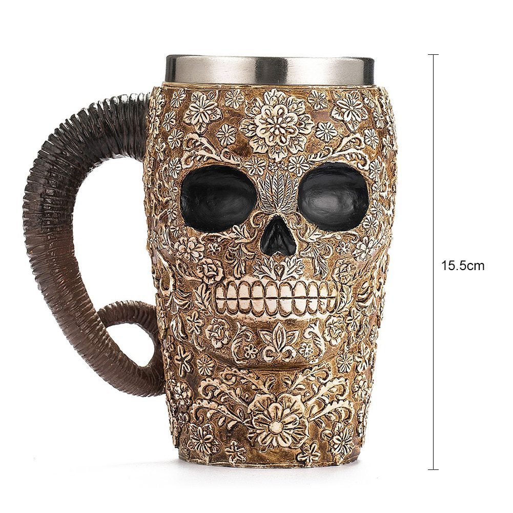 NEW Household Beer Mug Broken-Resistant Halloween 3D Vintage Resin Coffee Tea Cup Retro Drinkware Festival Adults Gifts