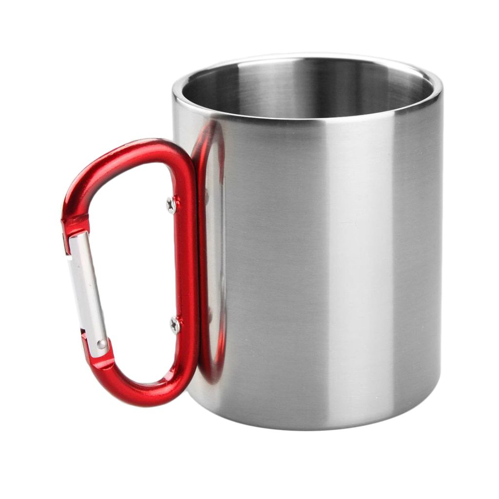 NEW Camping Mug Carabiner Lock Metal Outdoor Backpacking Travel Cups Beer Coffee For Climbing