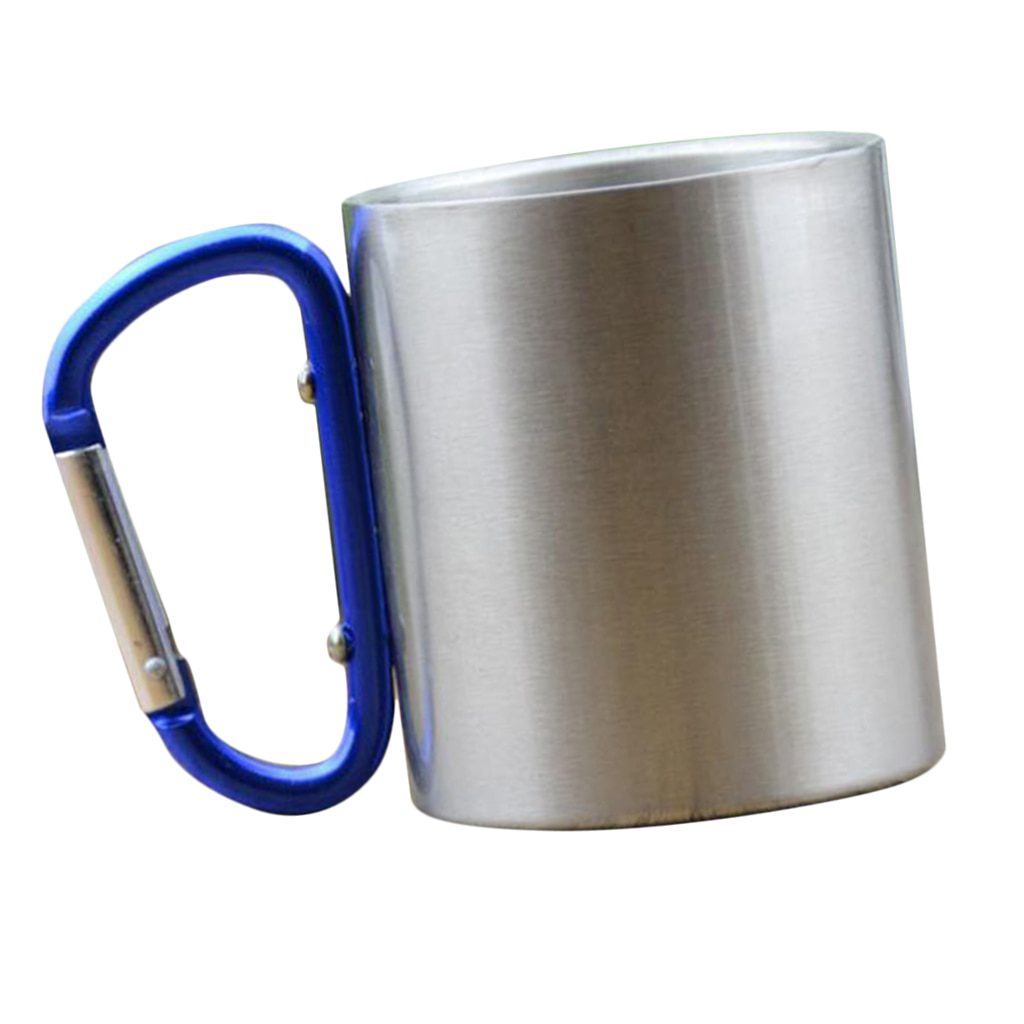 NEW Camping Mug Carabiner Lock Metal Outdoor Backpacking Travel Cups Beer Coffee For Climbing