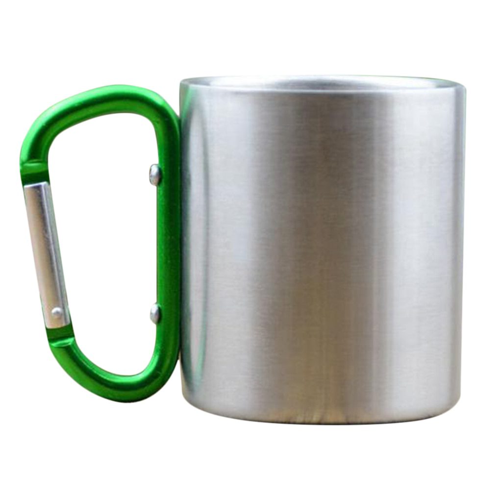 NEW Camping Mug Carabiner Lock Metal Outdoor Backpacking Travel Cups Beer Coffee For Climbing