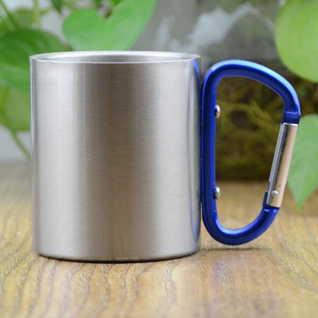 NEW Camping Mug Carabiner Lock Metal Outdoor Backpacking Travel Cups Beer Coffee For Climbing