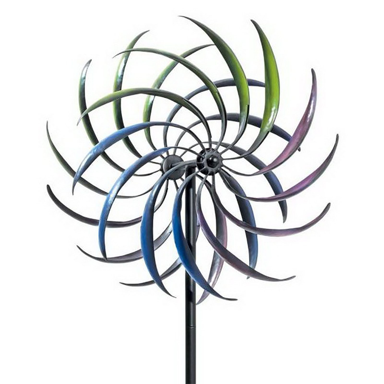 NEW Iron Windmill Colorful Willow Leaves Dual Direction Wind Spinner Outdoor Garden Lawn Decor Rotating Windmill Ornaments