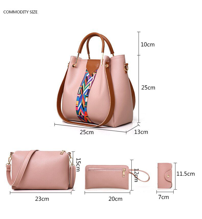 NEW 4 Pcs/set Women Handbag 2018 Messenger Bags For Ladies Fashion Shoulder Bag Lady PU Leather Casual Female Shopper Tote Sac F