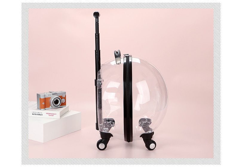 NEW Transparent Capsule Pet Travel Trolley for Puppies Dogs Cat Carriers Bag with Trolley Wheel