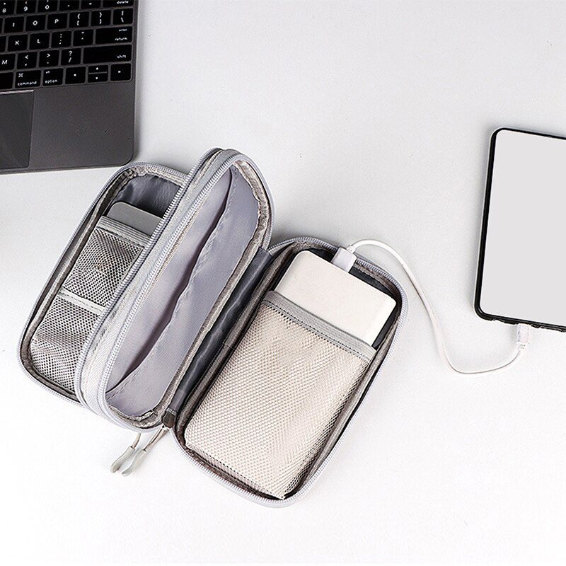 NEW Portable Power Bank Bag USB Gadgets Cables Wires Organizer Hard Disk Protection Storage Bag Sac de rangement en fil de fer