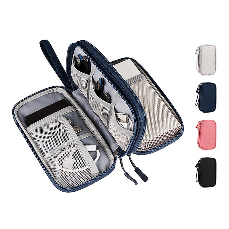 NEW Portable Power Bank Bag USB Gadgets Cables Wires Organizer Hard Disk Protection Storage Bag Sac de rangement en fil de fer