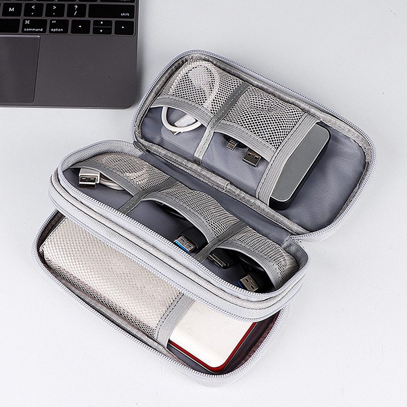 NEW Portable Power Bank Bag USB Gadgets Cables Wires Organizer Hard Disk Protection Storage Bag Sac de rangement en fil de fer