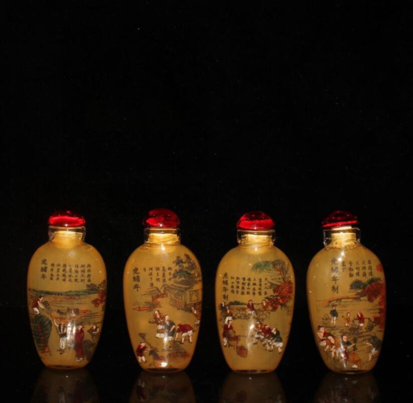 China Coloured glaze snuff bottle A set