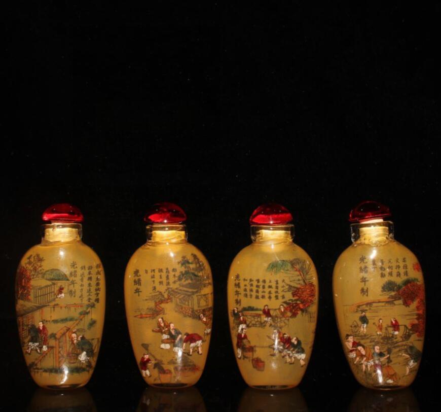 China Coloured glaze snuff bottle A set