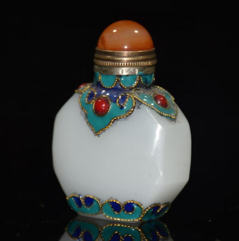 China Coloured glaze inlay cloisonne Snuff bottles crafts statue