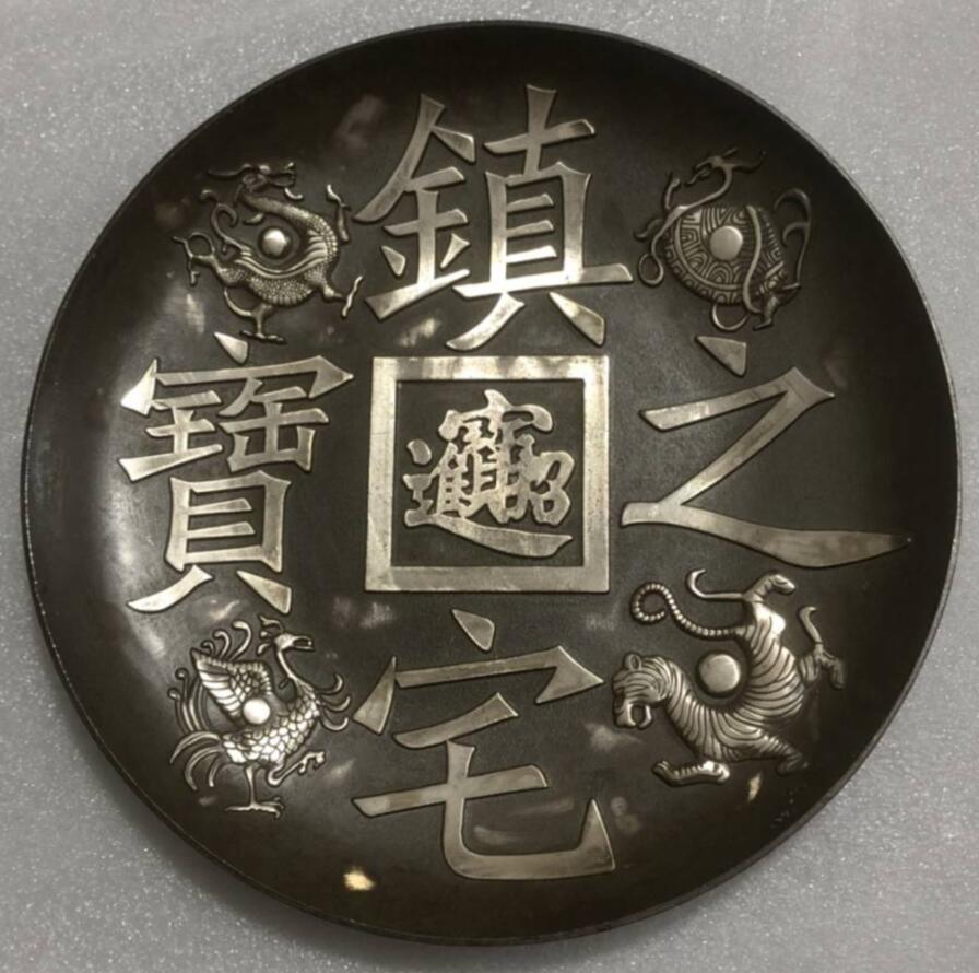 China brass archaize plate crafts statue