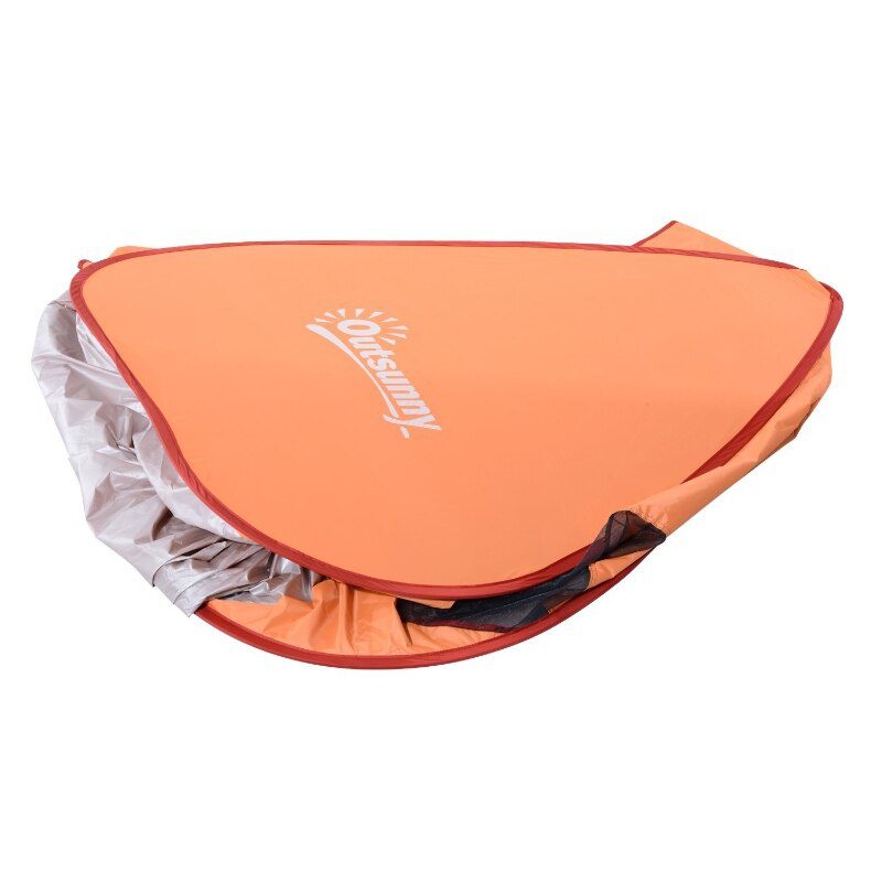 Portable Awning UV Protection Picnic Camping Tent with Suitcase and Stakes Orange