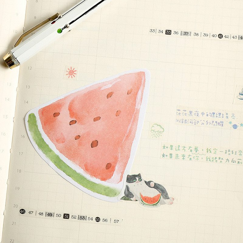 1 Pack ( 30 sheets ) Fruit Pear Peach Watermelon Memo Pads