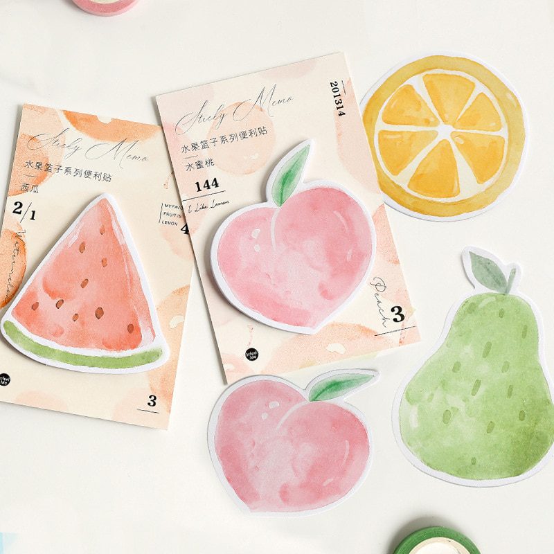 1 Pack ( 30 sheets ) Fruit Pear Peach Watermelon Memo Pads