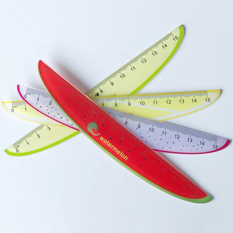 2 Pcs Fresh Fruit 15CM Plastic Straight Ruler Measure Study Drawing School Stationery