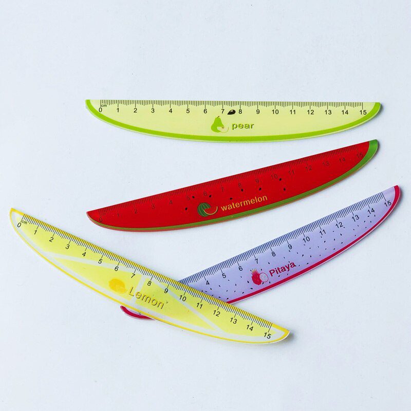 2 Pcs Fresh Fruit 15CM Plastic Straight Ruler Measure Study Drawing School Stationery