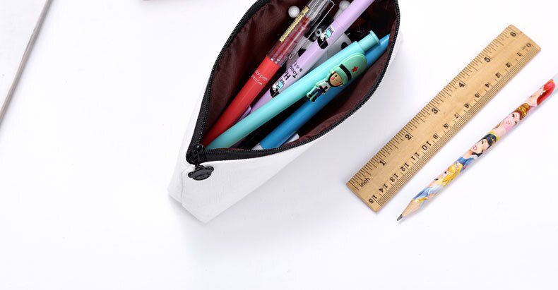 Fresh Cute Fruit Canvas Pencil Case Strawberry Pomegranate Zipper Pen Case Big Capacity School Supply Student Stationery