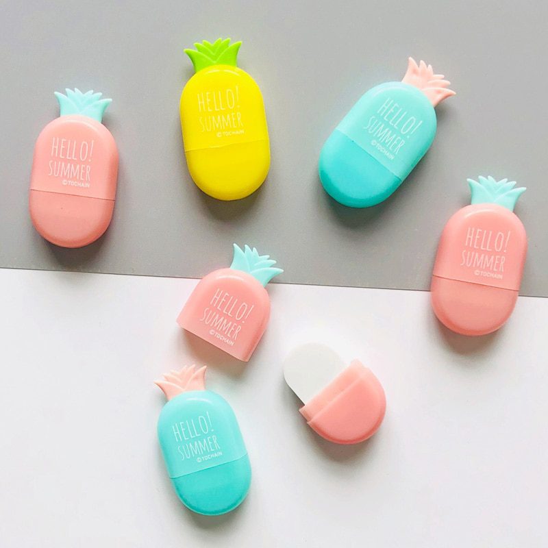 2 pcs Candy Pineapple Design Erasers Correction for Pencil School Student Stationery Kids Gift