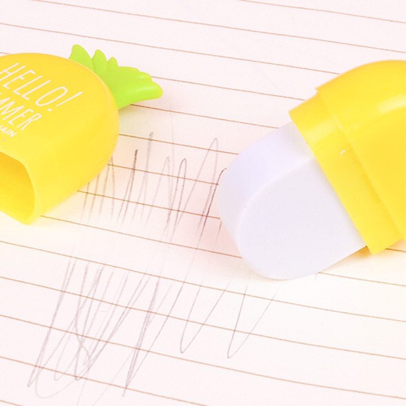 2 pcs Candy Pineapple Design Erasers Correction for Pencil School Student Stationery Kids Gift