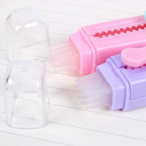 2 pcs Candy Pushing Eraser With Soft Brush Correction for Pencil School Student Stationery Eraser - Image 2