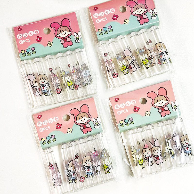 6 pcs/lot Girls Clear Cap Extenders for Wooden Pencils Pens Kids Pencil Protector Stationery