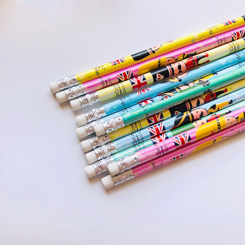 5X Cute London Soldiers HB Standard Wooden Pencil Student Stationery