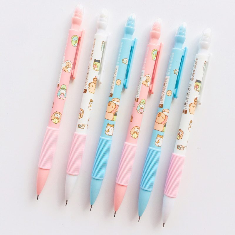 3X Cute Sushi Family Press Automatic Mechanical Pencil With Eraser School Office Supply Student Stationery