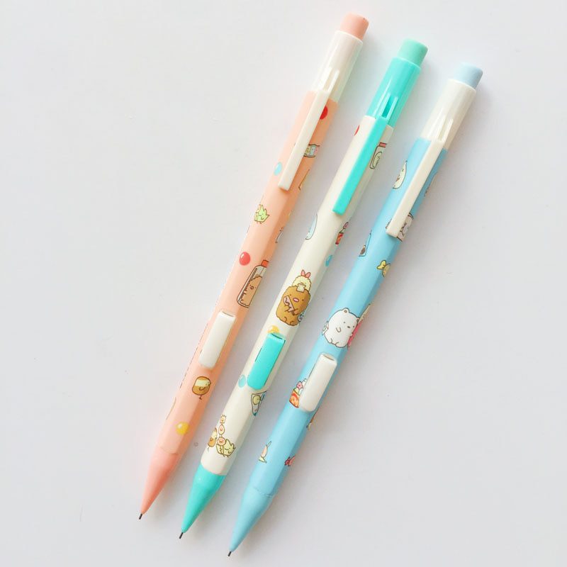 3X Cute Sushi Family Press Automatic Mechanical Pencil With Eraser School Office Supply Student Stationery