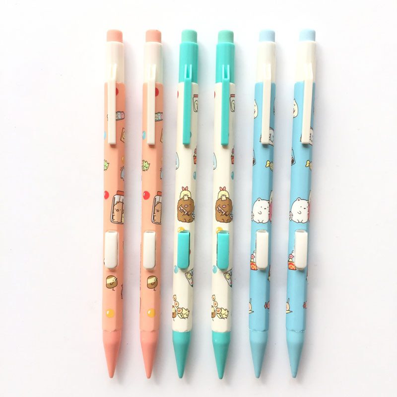 3X Cute Sushi Family Press Automatic Mechanical Pencil With Eraser School Office Supply Student Stationery