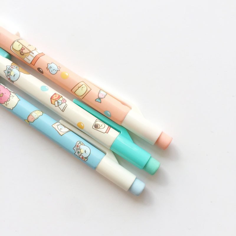 3X Cute Sushi Family Press Automatic Mechanical Pencil With Eraser School Office Supply Student Stationery