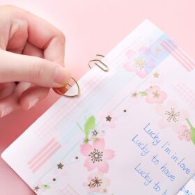 1 Roll March Sakura Hollowed Out Paper Tape +Clip Set Notebook Decoration - Image 4