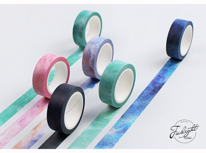 1.5cm *7m Fantasy Starry Sky Paper Washi Tape Handbook, Diary Album Decoration DIY Stickers Label