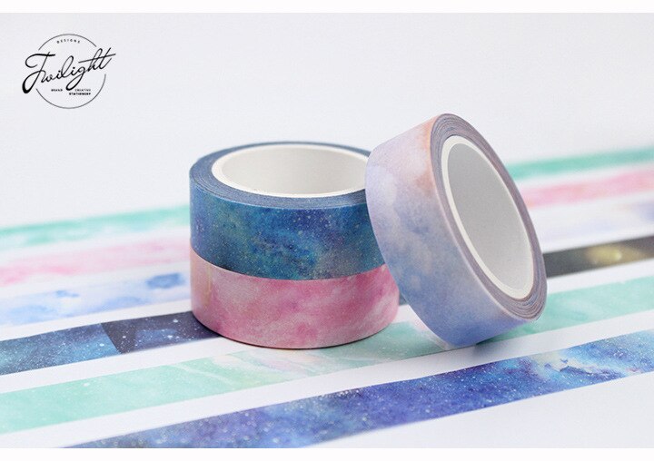 1.5cm *7m Fantasy Starry Sky Paper Washi Tape Handbook, Diary Album Decoration DIY Stickers Label