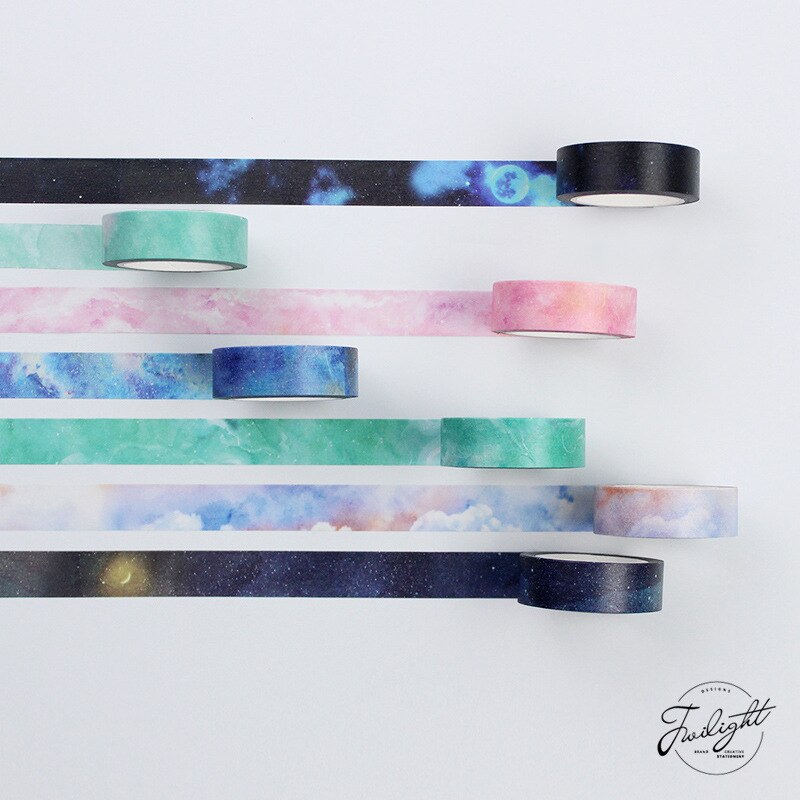 1.5cm *7m Fantasy Starry Sky Paper Washi Tape Handbook, Diary Album Decoration DIY Stickers Label