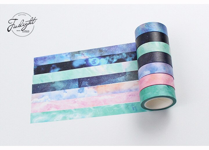 1.5cm *7m Fantasy Starry Sky Paper Washi Tape Handbook, Diary Album Decoration DIY Stickers Label