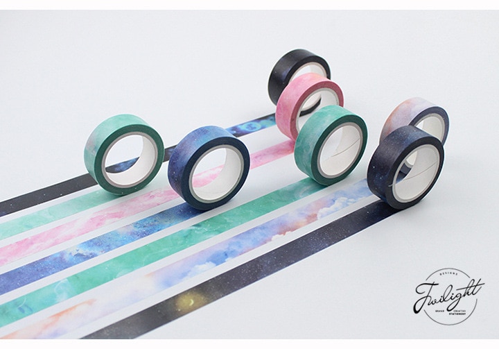 1.5cm *7m Fantasy Starry Sky Paper Washi Tape Handbook, Diary Album Decoration DIY Stickers Label