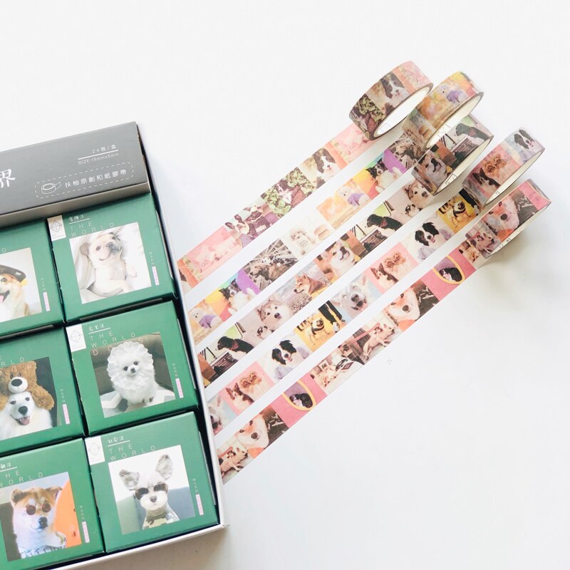 1.5cm *5 Meter Puppy Dogs World Washi Paper Masking Tape Decorative Stick Label