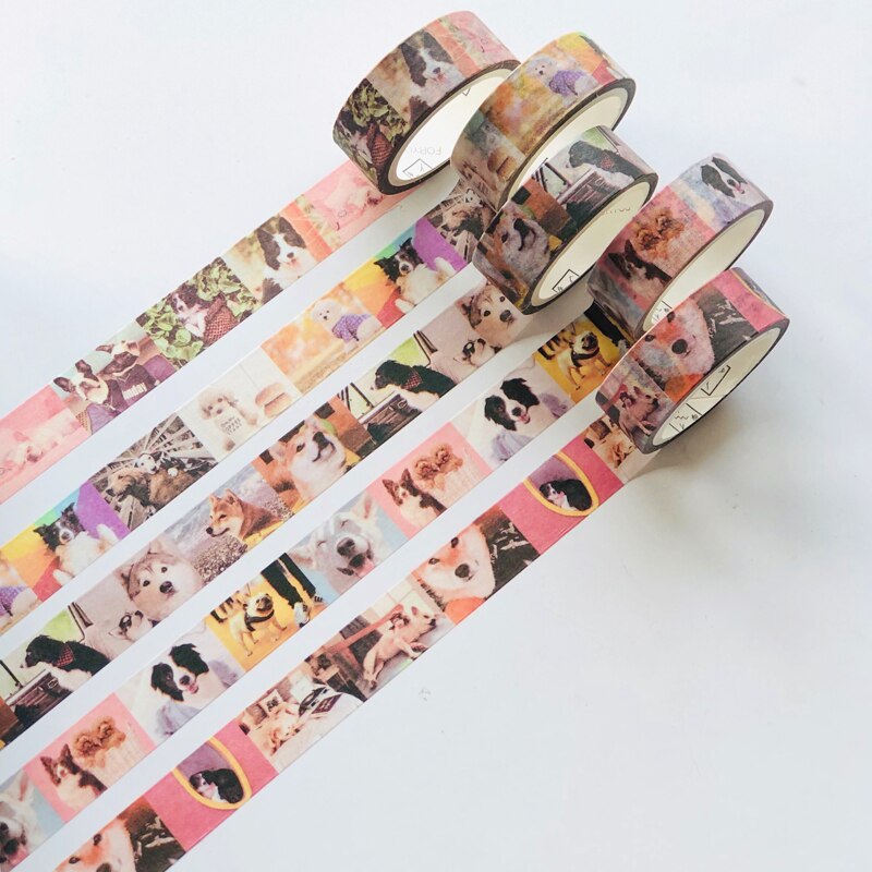 1.5cm *5 Meter Puppy Dogs World Washi Paper Masking Tape Decorative Stick Label