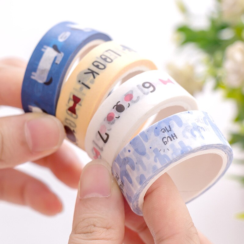 1.5cm*5m Kawaii Creative Cartoon Dog Cactus Masking Tape Album Scrapbooking Decor Washi Tape Stick Label