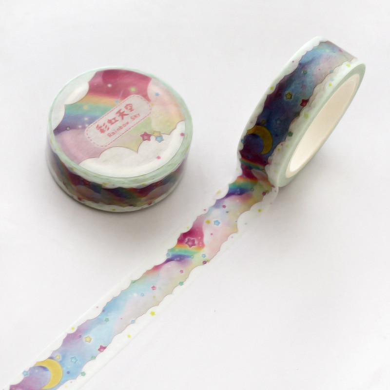 1.5 cm Wide Lovely Pink Unicorn Sky Washi Tape Adhesive Tape DIY Scrapbooking Sticker Label Masking Tape