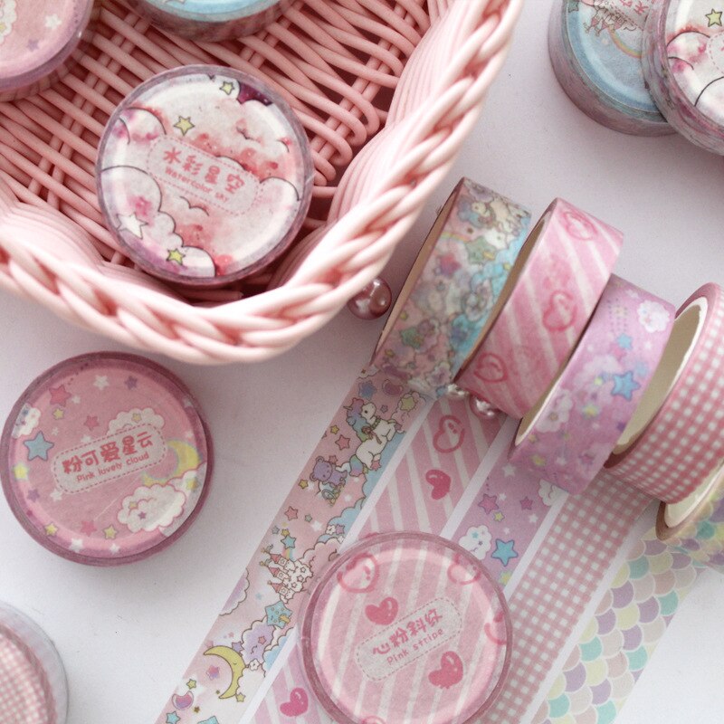 1.5 cm Wide Lovely Pink Unicorn Sky Washi Tape Adhesive Tape DIY Scrapbooking Sticker Label Masking Tape