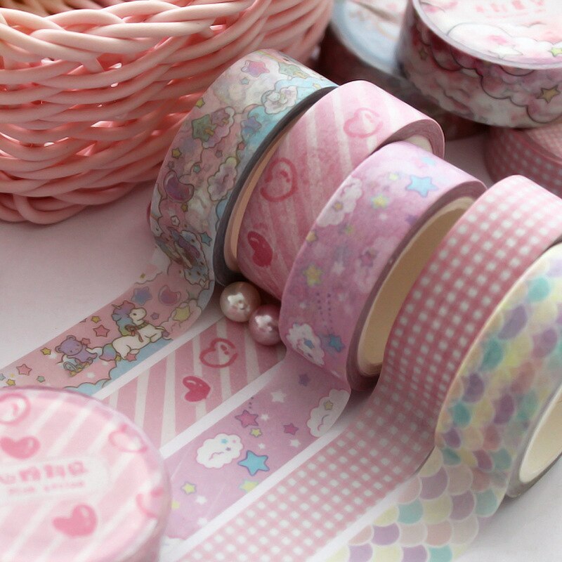 1.5 cm Wide Lovely Pink Unicorn Sky Washi Tape Adhesive Tape DIY Scrapbooking Sticker Label Masking Tape