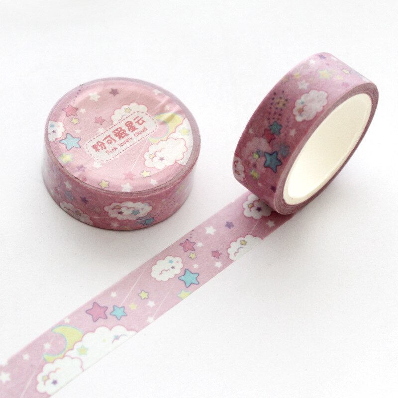 1.5 cm Wide Lovely Pink Unicorn Sky Washi Tape Adhesive Tape DIY Scrapbooking Sticker Label Masking Tape