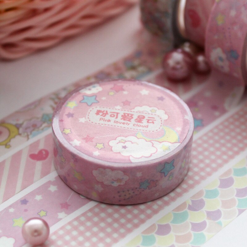 1.5 cm Wide Lovely Pink Unicorn Sky Washi Tape Adhesive Tape DIY Scrapbooking Sticker Label Masking Tape