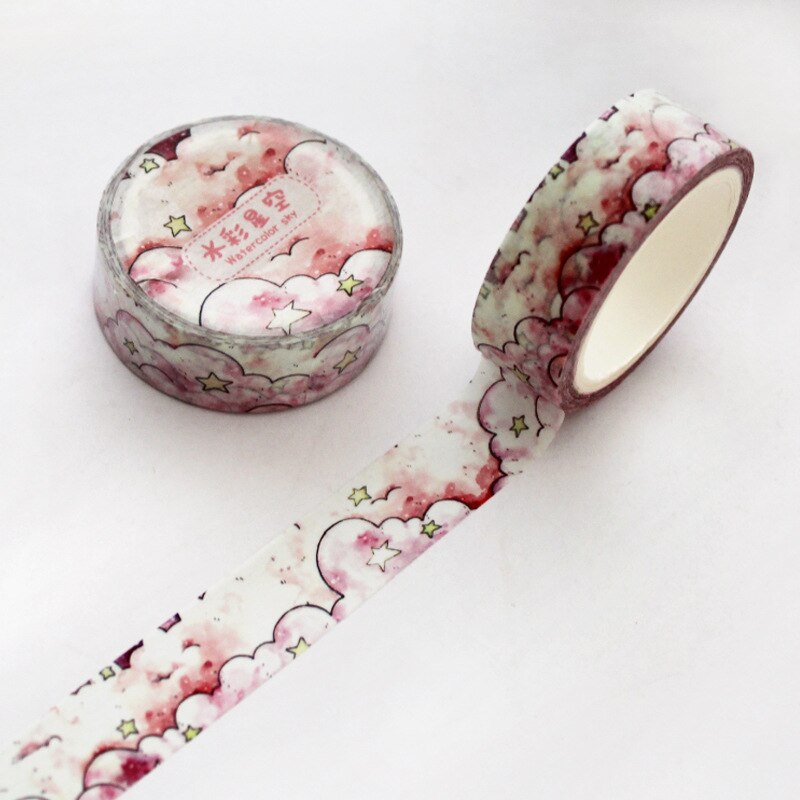 1.5 cm Wide Lovely Pink Unicorn Sky Washi Tape Adhesive Tape DIY Scrapbooking Sticker Label Masking Tape