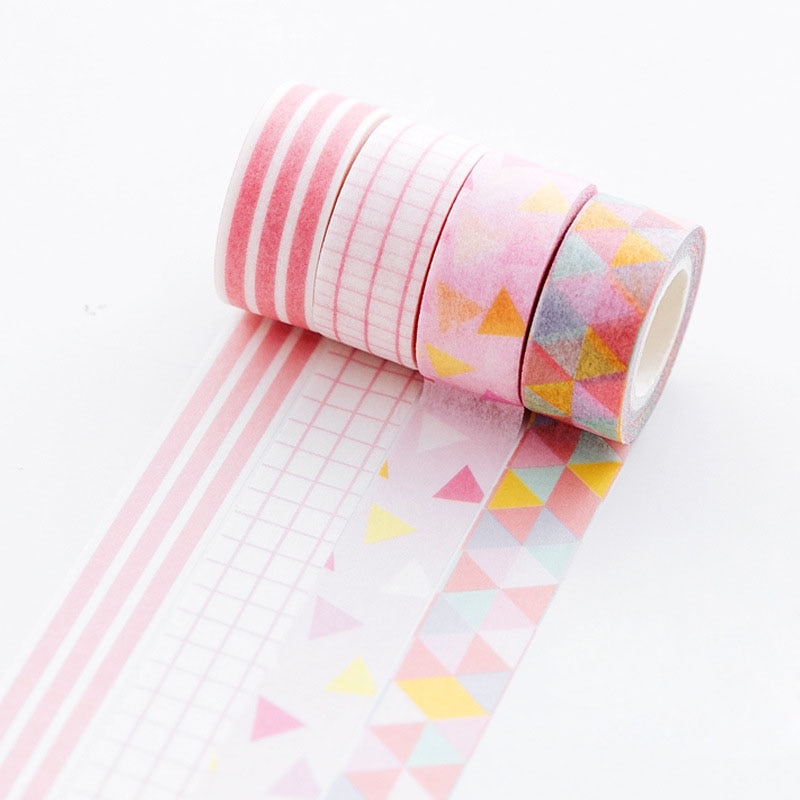 4pcs/ Pack Mni Rainbow Color Washi Masking Tape DIY Scrapbooking Sticker Decorative Stick Label