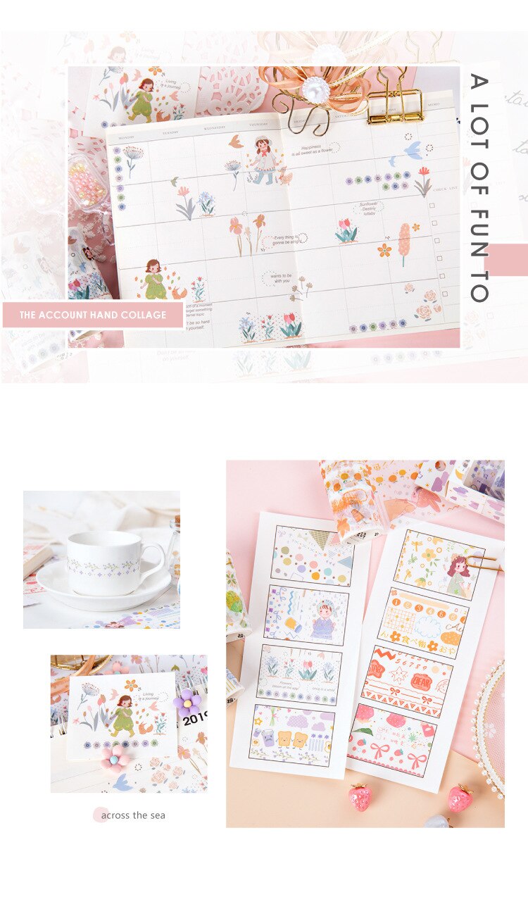 1 Box 6cm*2M Girls Life Sweeteners Decorative Tape Stickers Diary Decoration